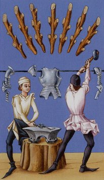 Tarotkaart 'Zeven van Staven'
