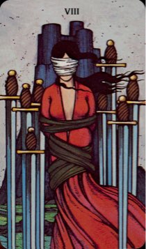 Tarotkaart 'Acht van Zwaarden'