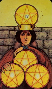 Tarotkaart 'Vier van Pentagrammen'