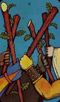 Tarotkaart 'Vijf van Staven'