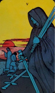 Tarotkaart 'Vijf van Zwaarden'