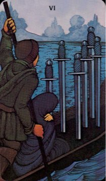 Tarotkaart 'Zes van Zwaarden'
