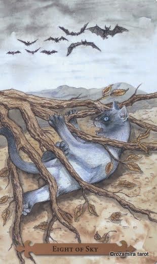Tarotkaart 'Acht van Zwaarden'