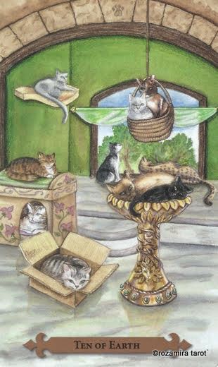 Tarotkaart 'Tien van Pentagrammen'