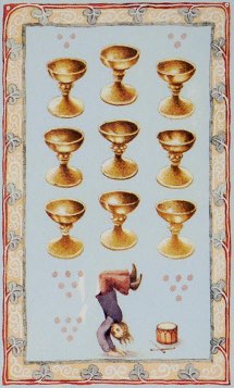 Tarotkaart 'Negen van Kelken'