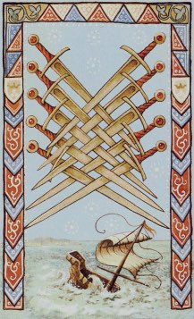 Tarotkaart 'Tien van Zwaarden'