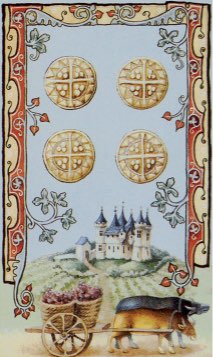 Tarotkaart 'Vier van Pentagrammen'