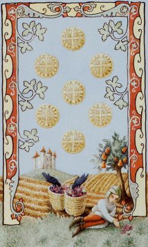 Tarotkaart 'Zeven van Pentagrammen'