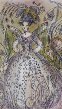 Tarotkaart 'Koningin van Pentagrammen'