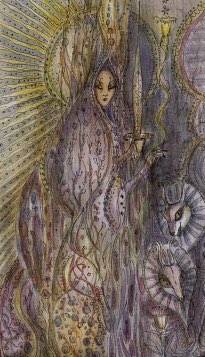 Tarotkaart 'Koningin van Zwaarden'