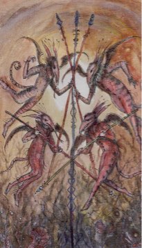 Tarotkaart 'Vijf van Staven'