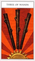 Tarotkaart 'Drie van Staven'