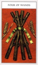 Tarotkaart 'Vier van Staven'