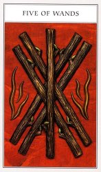 Tarotkaart 'Vijf van Staven'
