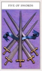 Tarotkaart 'Vijf van Zwaarden'