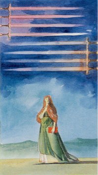 Tarotkaart 'Acht van Zwaarden'