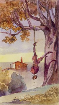 Tarotkaart 'De Gehangene'