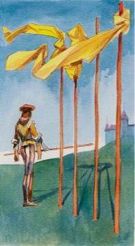 Tarotkaart 'Vijf van Staven'