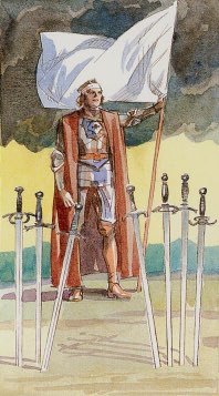 Tarotkaart 'Zeven van Zwaarden'