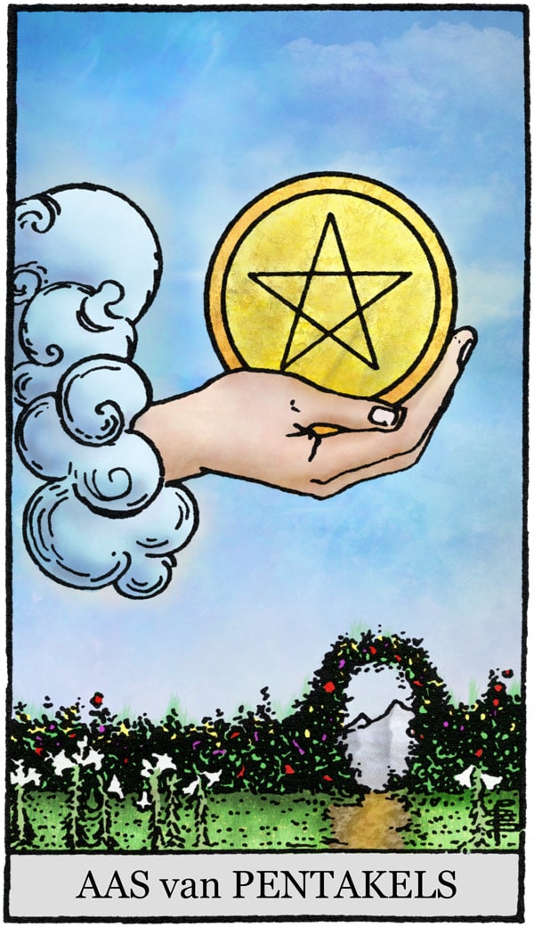 Tarotkaart 'Aas van Pentagrammen'