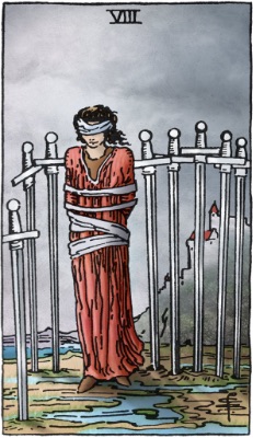 Tarotkaart 'Acht van Zwaarden'