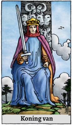 Tarotkaart 'Koning van Zwaarden'