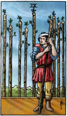 Tarotkaart 'Negen van Staven'