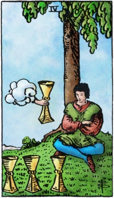 Tarotkaart 'Vier van Kelken'
