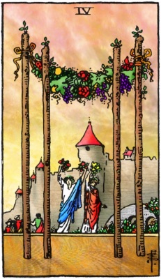 Tarotkaart 'Vier van Staven'