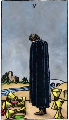 Tarotkaart 'Vijf van Kelken'