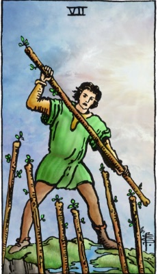 Tarotkaart 'Zeven van Zwaarden'