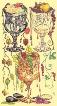 Tarotkaart 'Drie van Kelken'