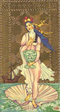 Tarotkaart 'Koningin van Kelken'
