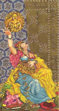 Tarotkaart 'Koningin van Pentagrammen'