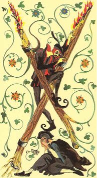 Tarotkaart 'Twee van Staven'
