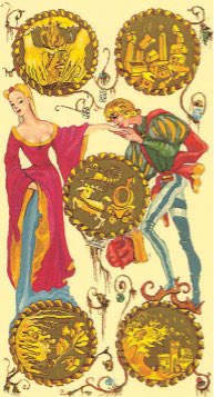 Tarotkaart 'Vijf van Pentagrammen'