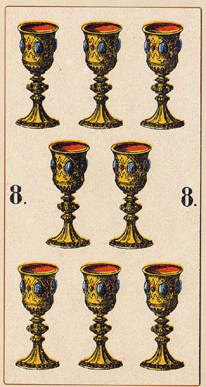 Tarotkaart 'Acht van Kelken'