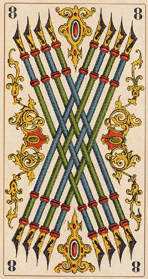 Tarotkaart 'Acht van Staven'