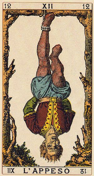 Tarotkaart 'De Gehangene'