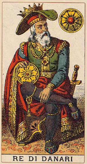 Tarotkaart 'Koning van Pentagrammen'