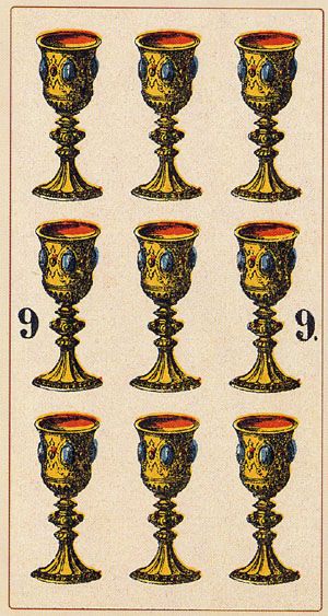 Tarotkaart 'Negen van Kelken'
