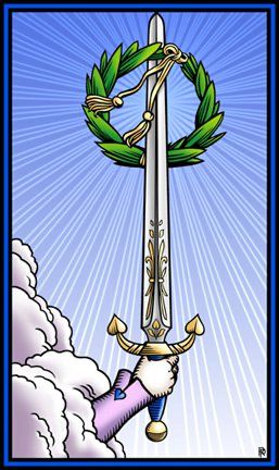 Tarotkaart 'Aas van Zwaarden'