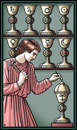 Tarotkaart 'Acht van Kelken'