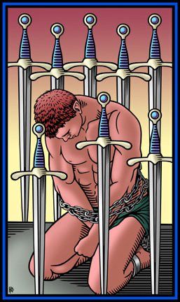 Tarotkaart 'Acht van Zwaarden'