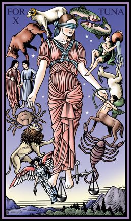 Tarotkaart 'Het Rad van Fortuin'