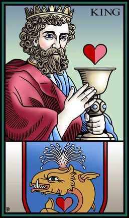 Tarotkaart 'Koning van Kelken'