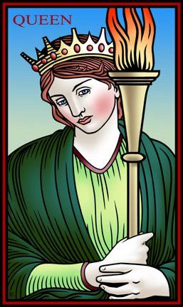 Tarotkaart 'Koningin van Staven'