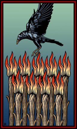Tarotkaart 'Negen van Staven'