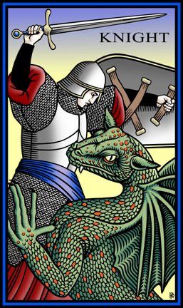 Tarotkaart 'Ridder van Zwaarden'