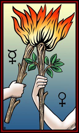 Tarotkaart 'Twee van Staven'